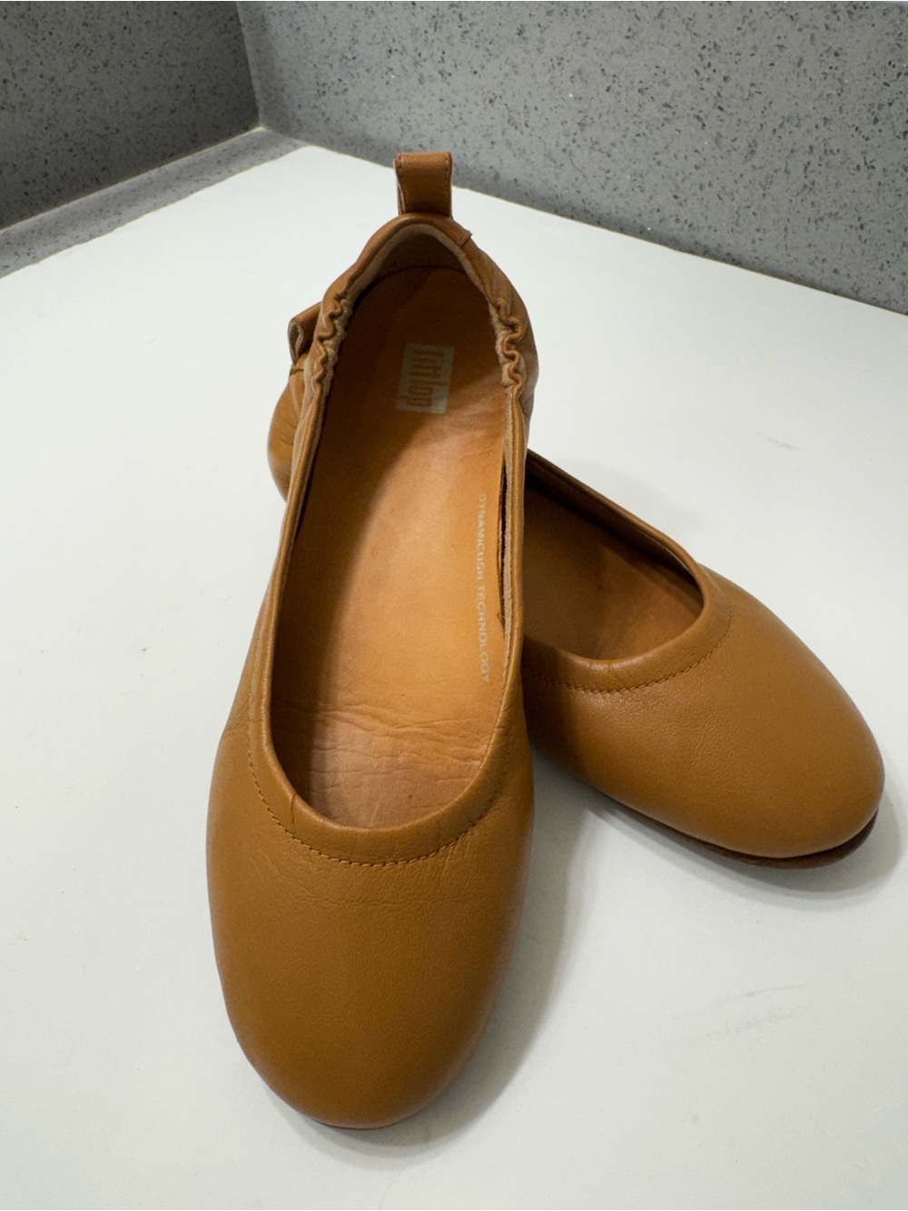 FITFLOP Allegro Ballet Flat Tan Leather Slip-on Sz 6.5 - Picture 3 of 10